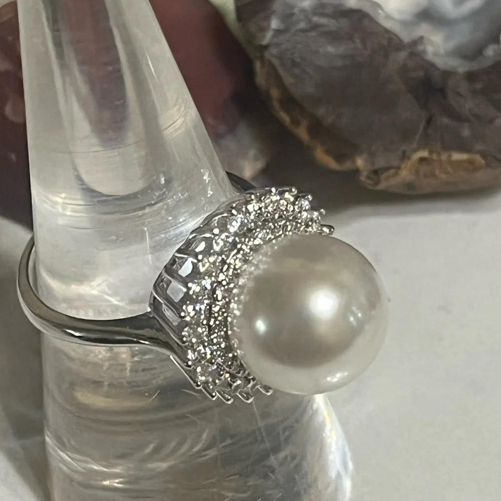 White Pearl Cocktail Ring